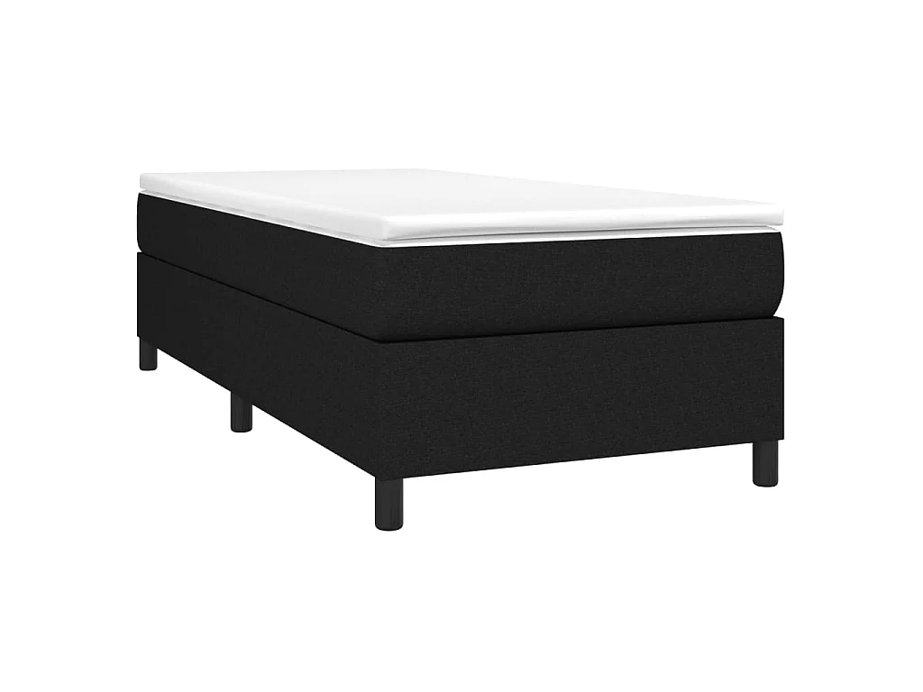Ensemble complet boxspring - 90x200 cm + sommier tapissier + matelas Noir Tissu SRGW94320