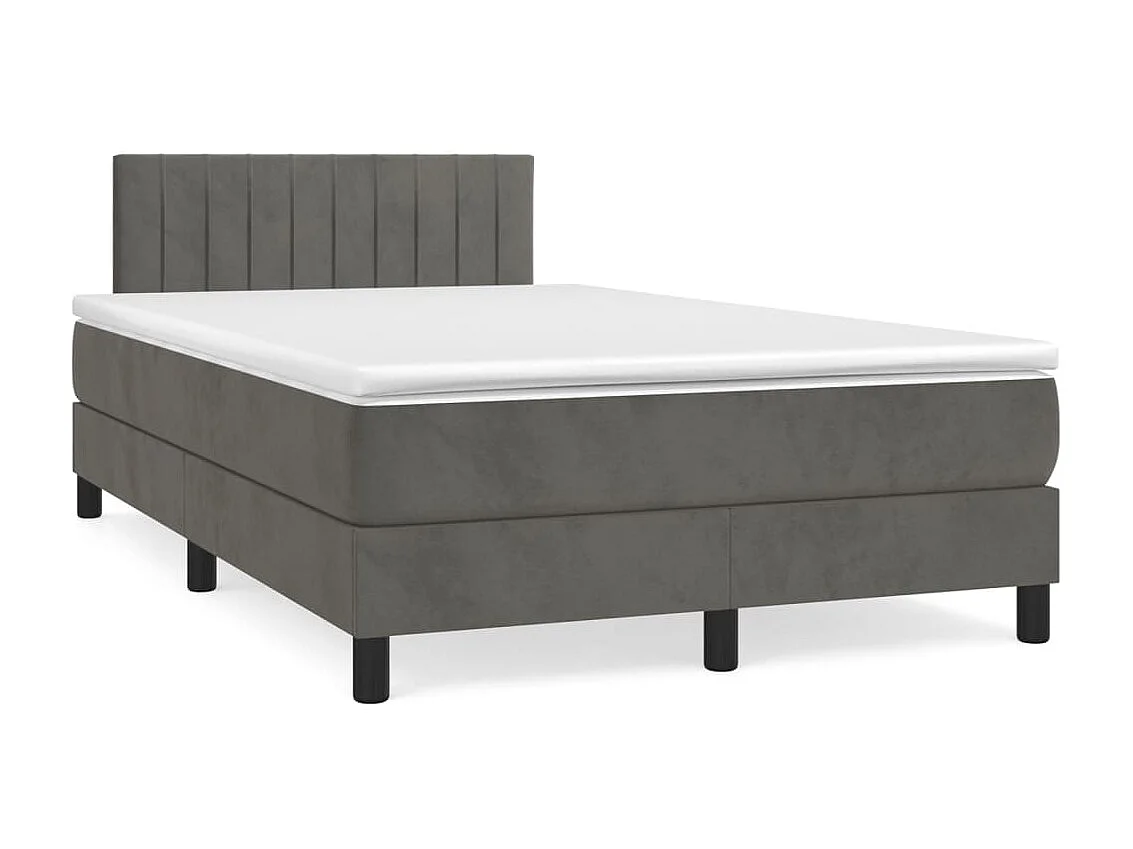 Boxspringbett mit Matratze,Bett für Schlafzimmer Dunkelgrau 120x200 cm Samt -CFW97103