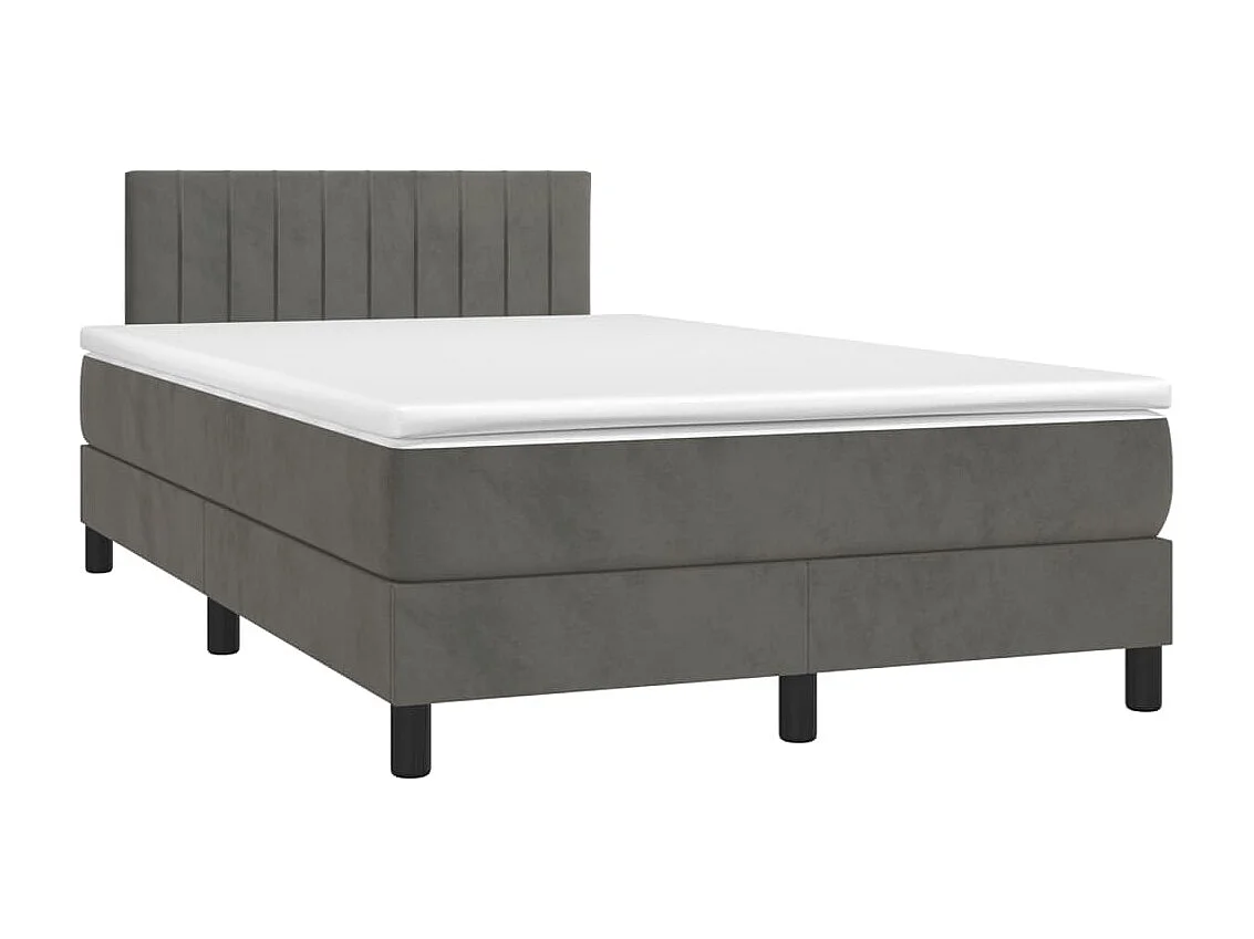 Boxspringbett mit Matratze,Bett für Schlafzimmer Dunkelgrau 120x200 cm Samt -CFW97103