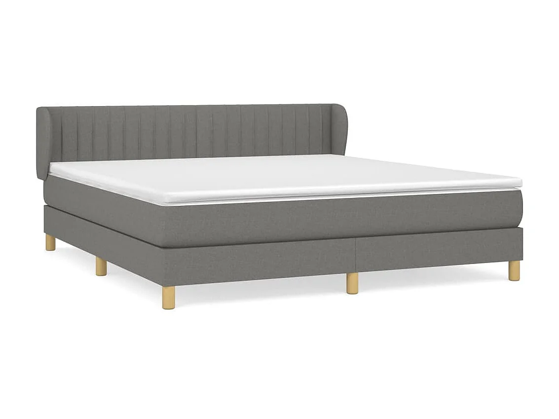 Ensemble complet boxspring - 180x200 cm + sommier tapissier + matelas Gris foncé Tissu SRGW48170