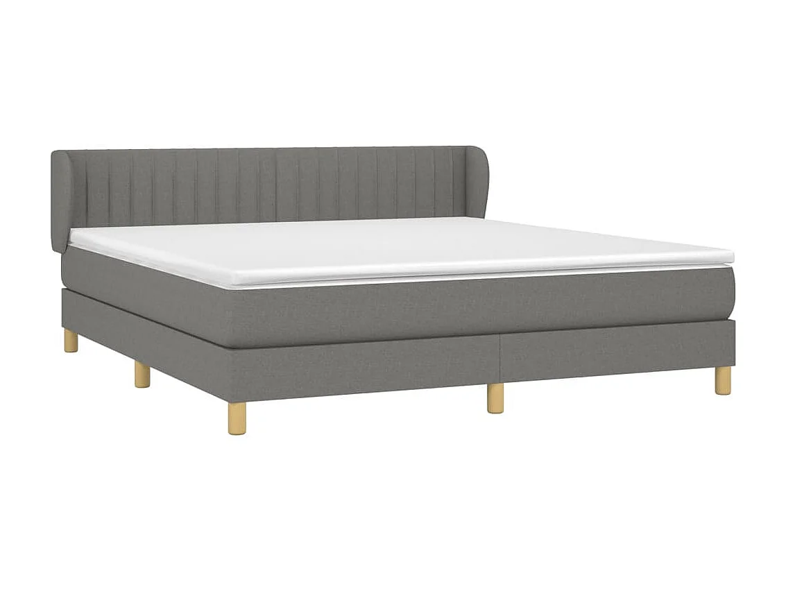 Ensemble complet boxspring - 180x200 cm + sommier tapissier + matelas Gris foncé Tissu SRGW48170