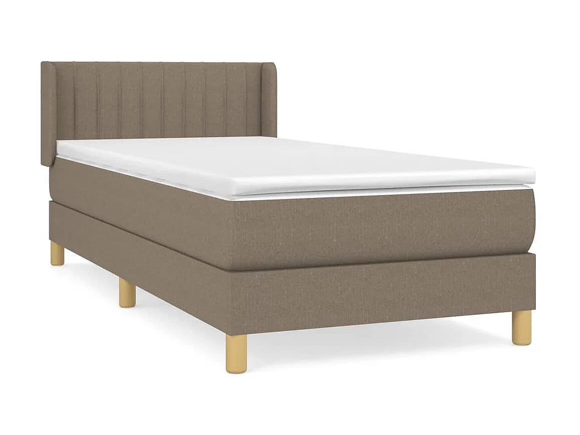 Cama continental com molas+ colchão 90x200 cm tecido castanho-acinzentado PT614973