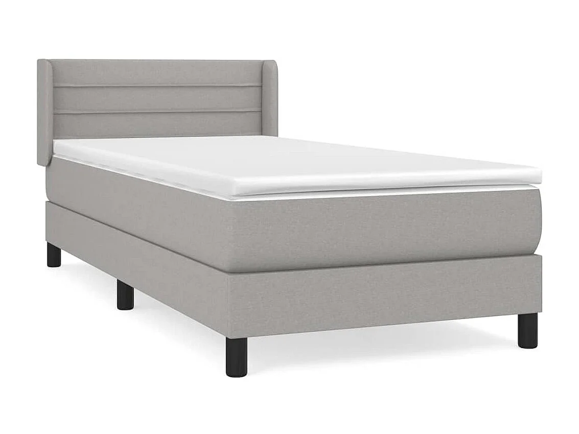 Boxspringbett mit Matratze,Bett für Schlafzimmer Hellgrau 90x200 cm Stoff -CFW56399