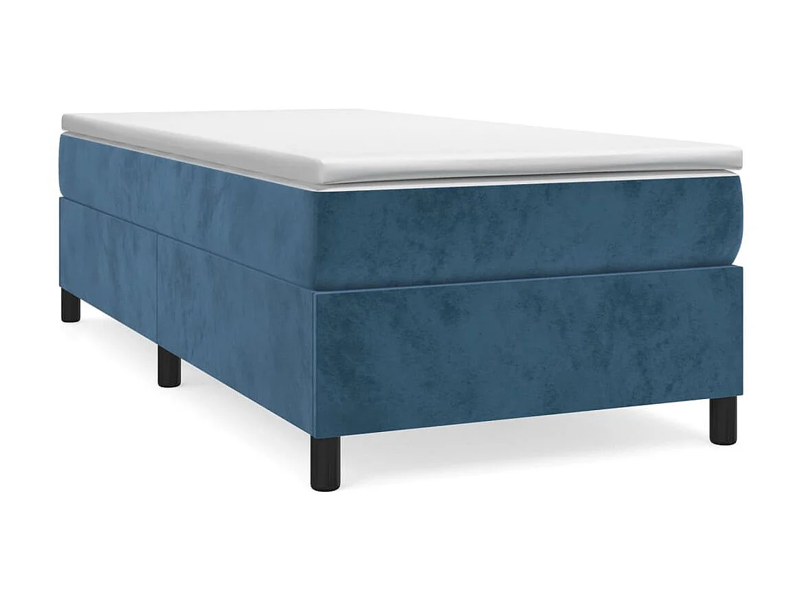 Ensemble complet boxspring - 100x200 cm + sommier tapissier + matelas Bleu foncé SRGW47893
