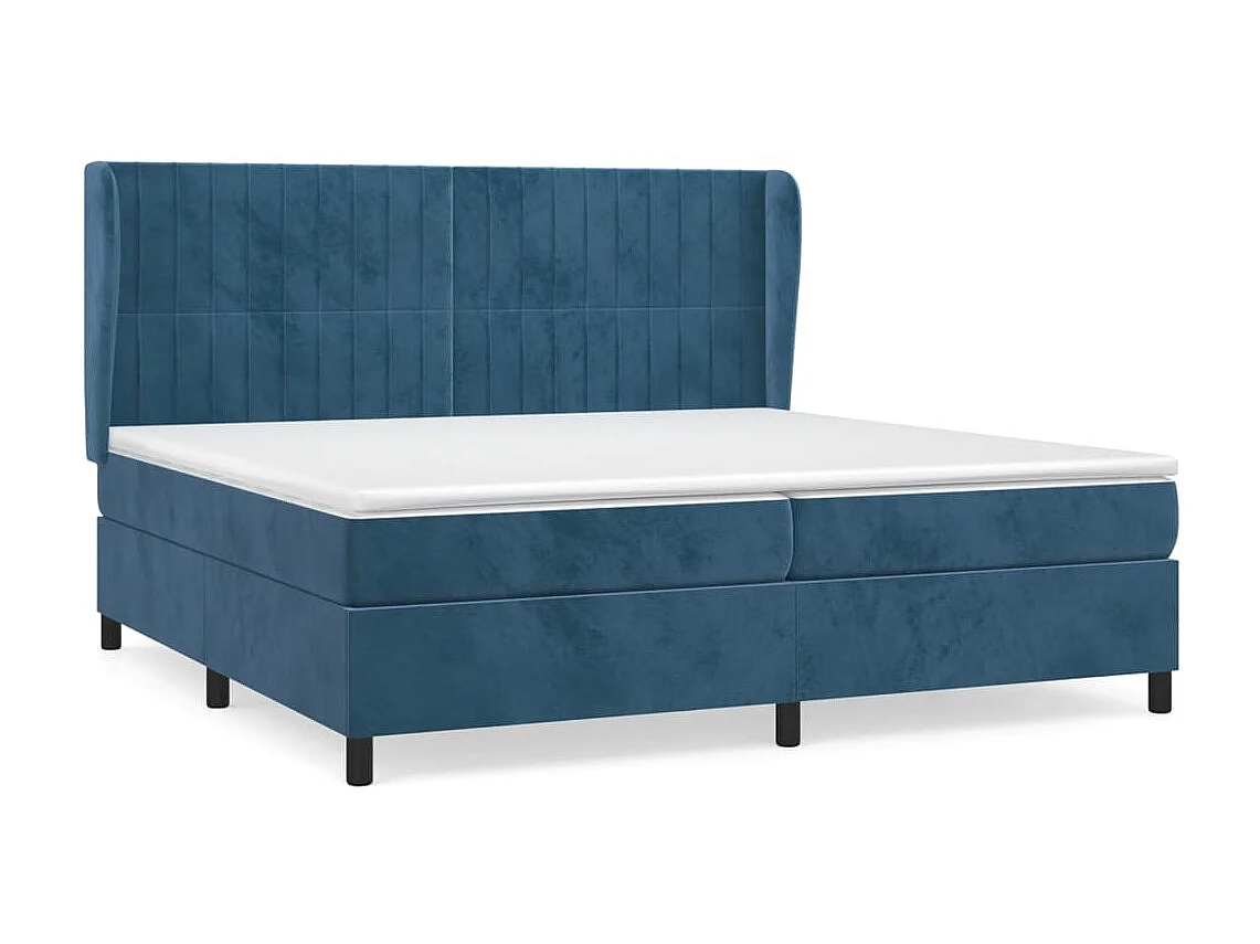 Boxspringbett mit Matratze,Bett für Schlafzimmer Dunkelblau 200x200 cm Samt -CFW22807