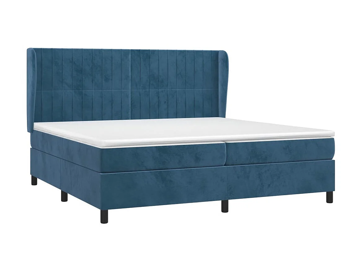 Boxspringbett mit Matratze,Bett für Schlafzimmer Dunkelblau 200x200 cm Samt -CFW22807