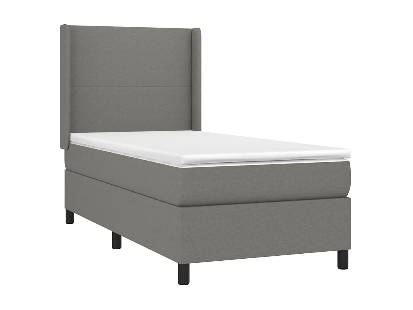Conjunto Boxspring - 80x200 cm + Somieres + colchón + luces LED tela gris oscuro ES43798