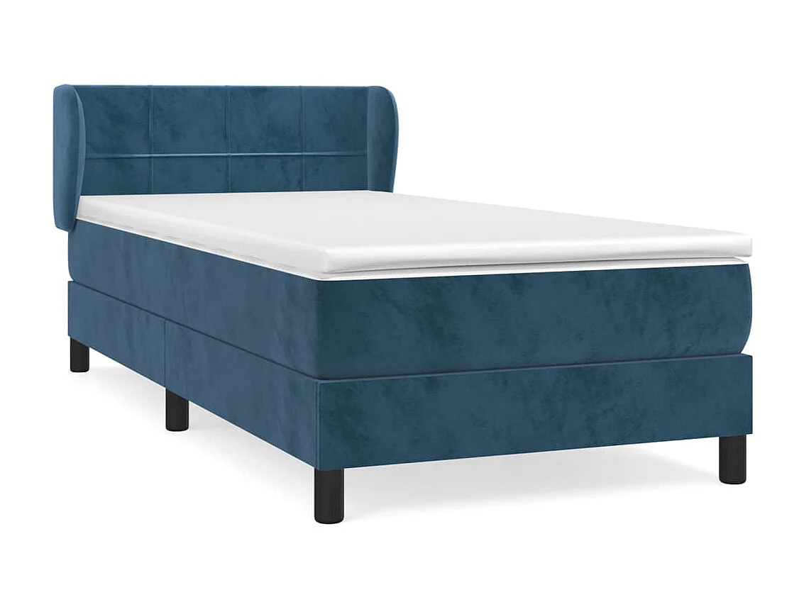 Boxspringbett mit Matratze,Bett für Schlafzimmer Dunkelblau 90x200 cm Samt -CFW61972