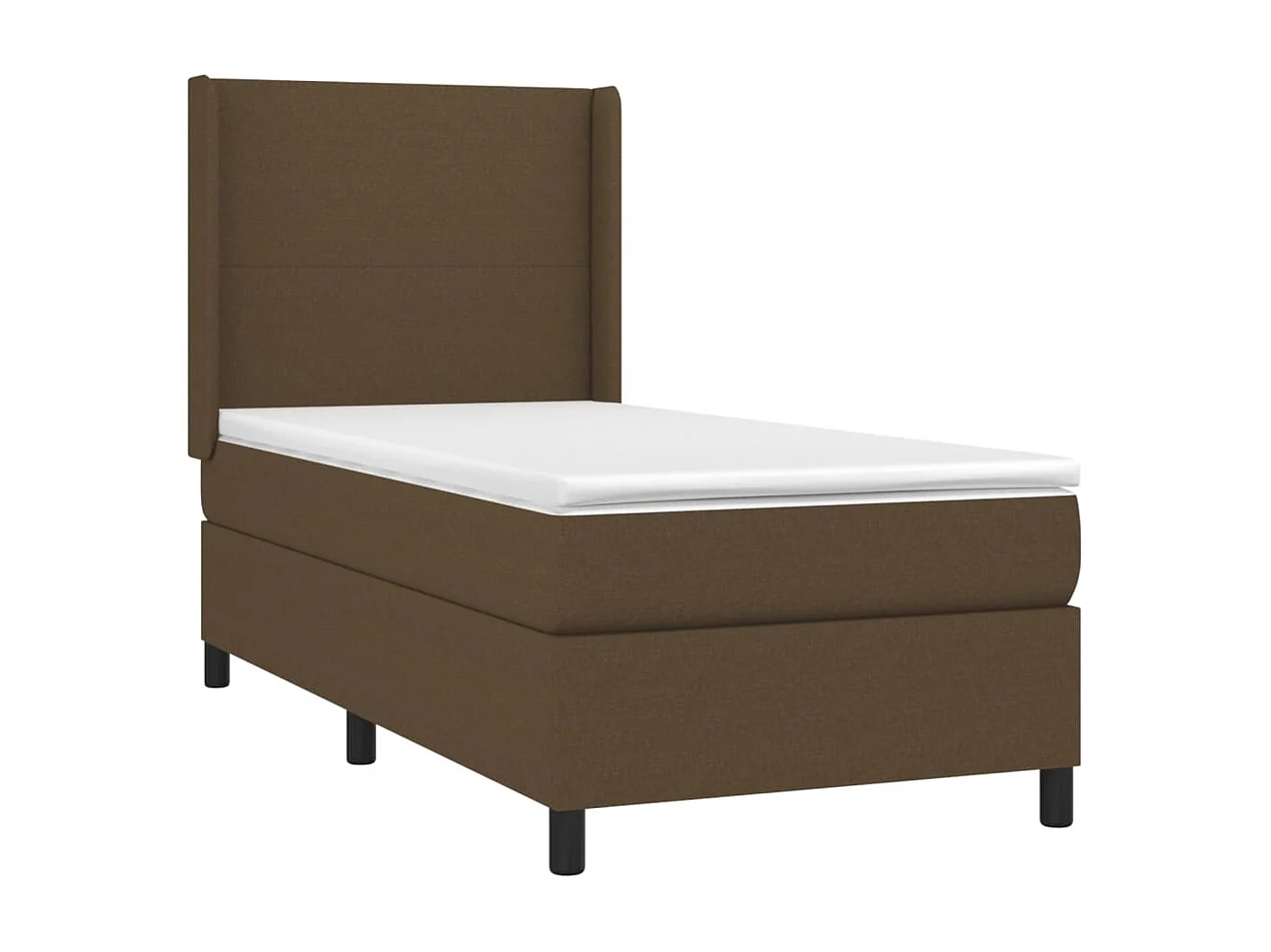 Cama continental c/ colchão/LED 80x200cm tecido castanho-escuro PT180189