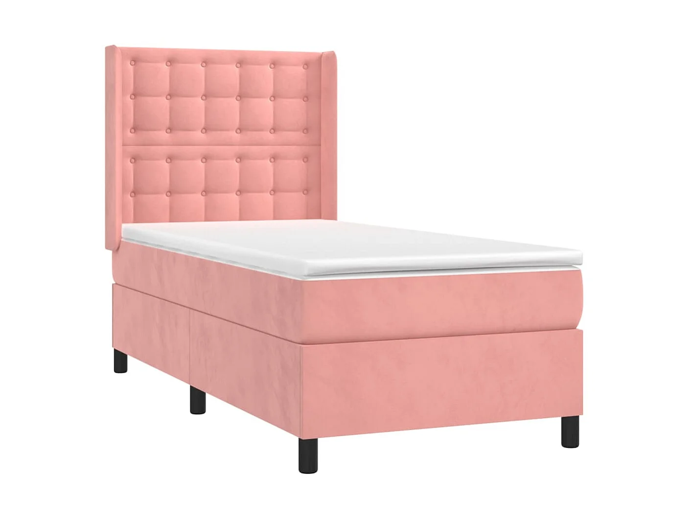 Boxspringbett mit Matratze,Bett für Schlafzimmer Rosa 100x200 cm Samt -CFW39085