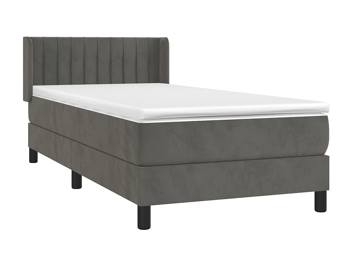 Boxspringbett mit Matratze,Bett für Schlafzimmer Dunkelgrau 100x200 cm Samt -CFW11895