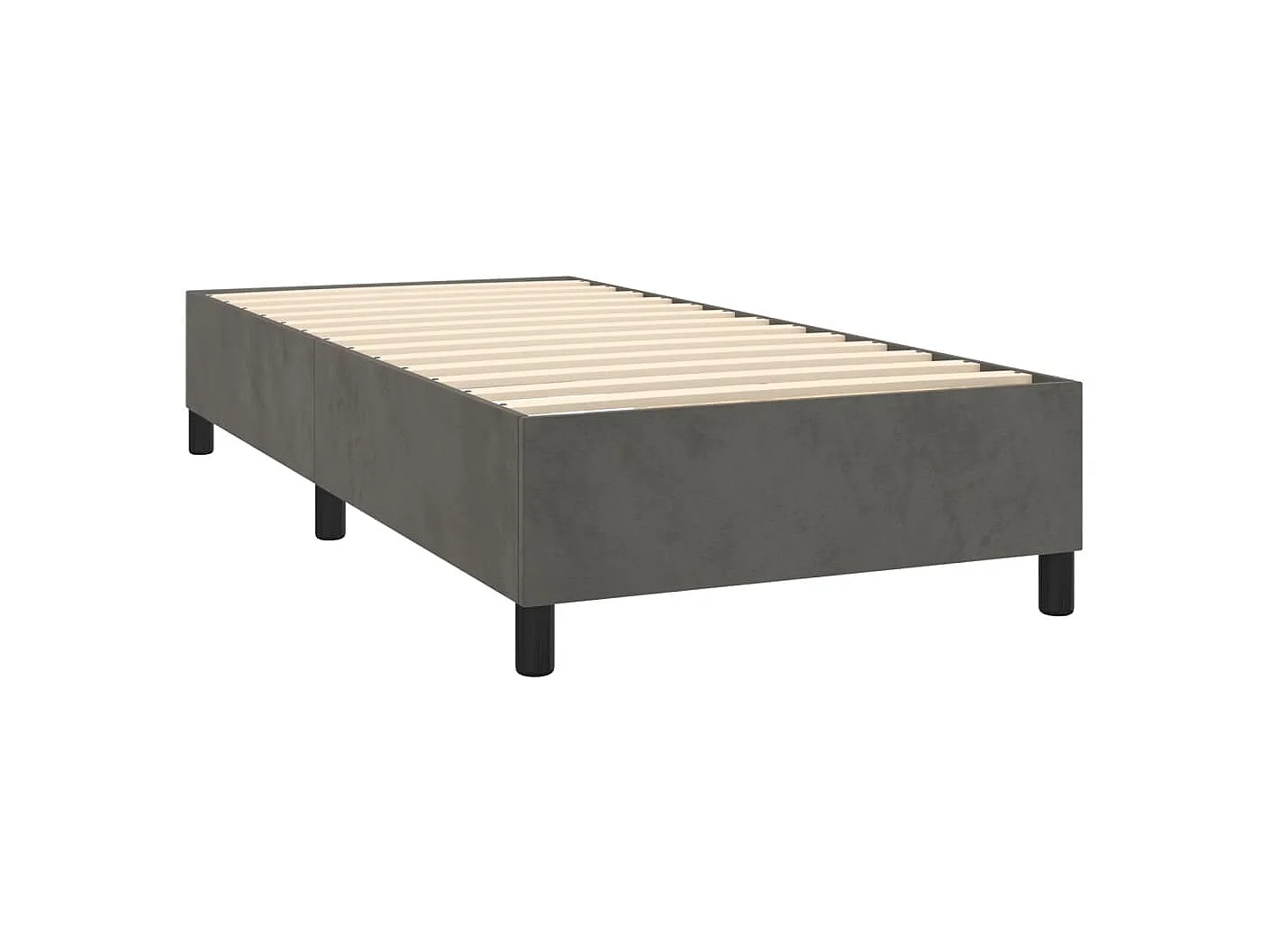 Boxspring met matras fluweel donkergrijs 90x190 cm NL28262