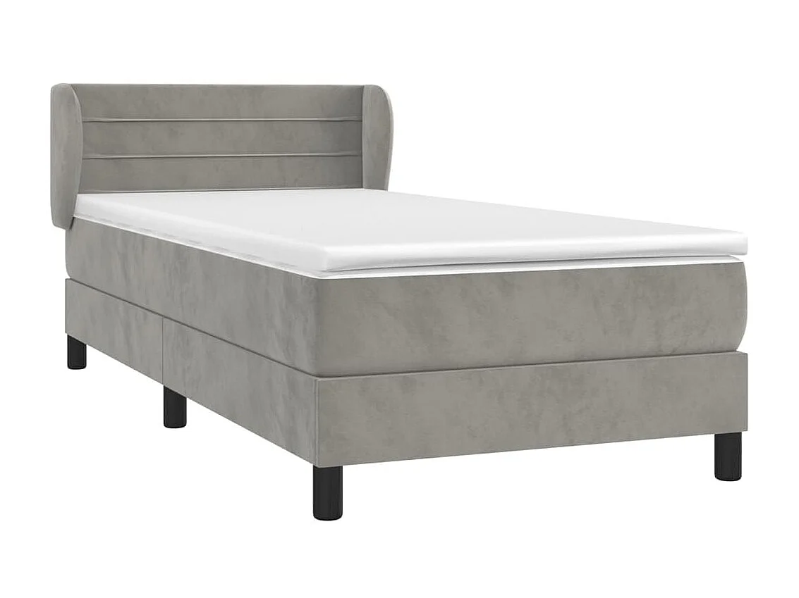 Boxspringbett mit Matratze,Bett für Schlafzimmer Dunkelgrau 90x200 cm Samt -CFW12216