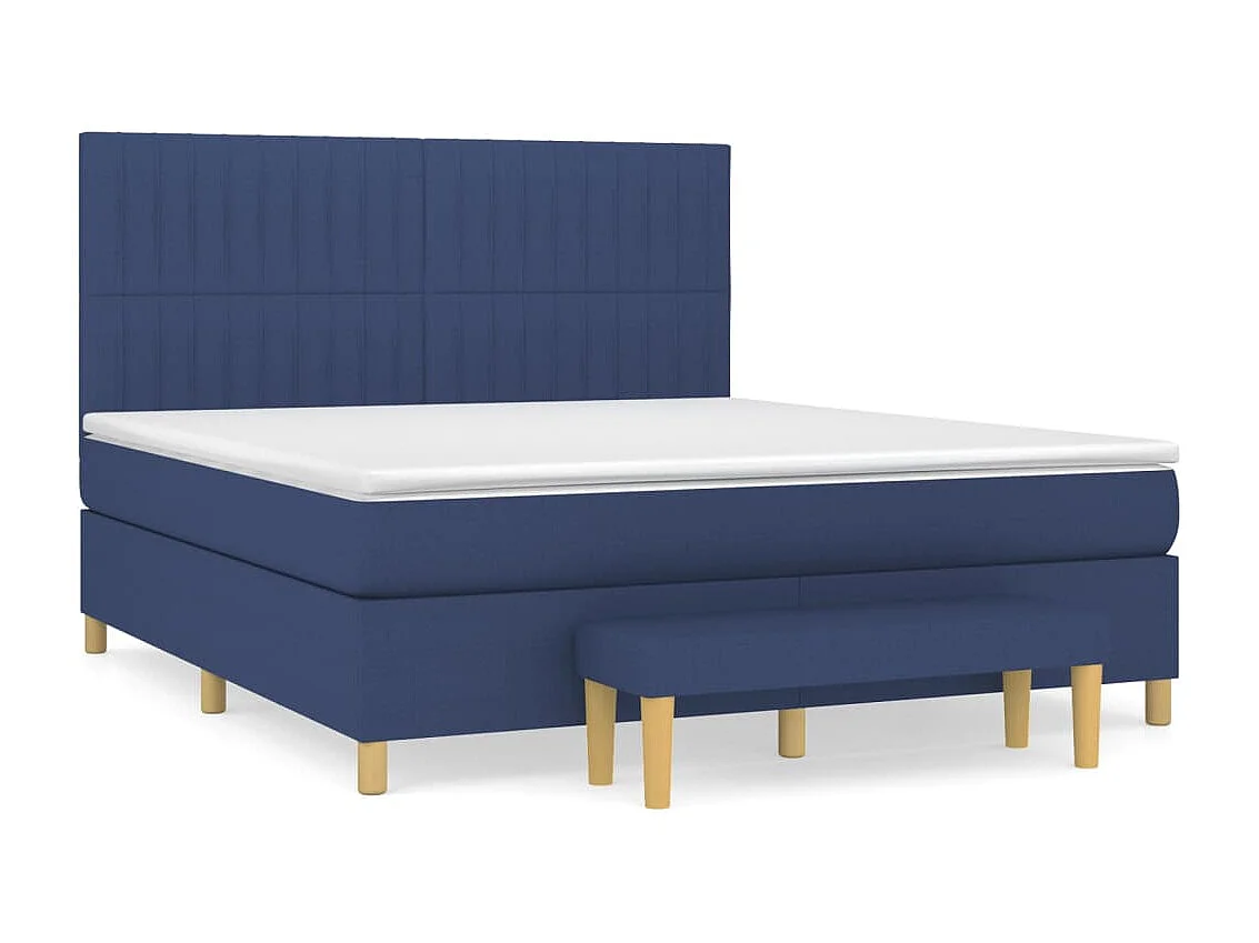 Boxspringbett mit Matratze,Bett für Schlafzimmer Blau 160x200 cm Stoff -CFW92759