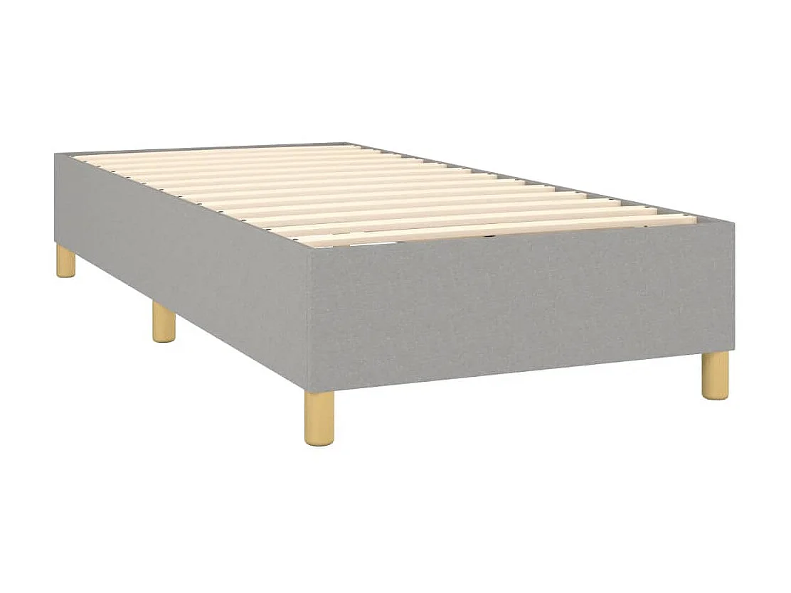 Ensemble complet boxspring - 90x190 cm + sommier à lattes de lit + matelas + LED Gris clair SRGW94007