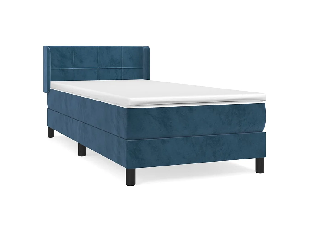 Boxspringbett mit Matratze,Bett für Schlafzimmer Dunkelblau 100x200 cm Samt -CFW16764