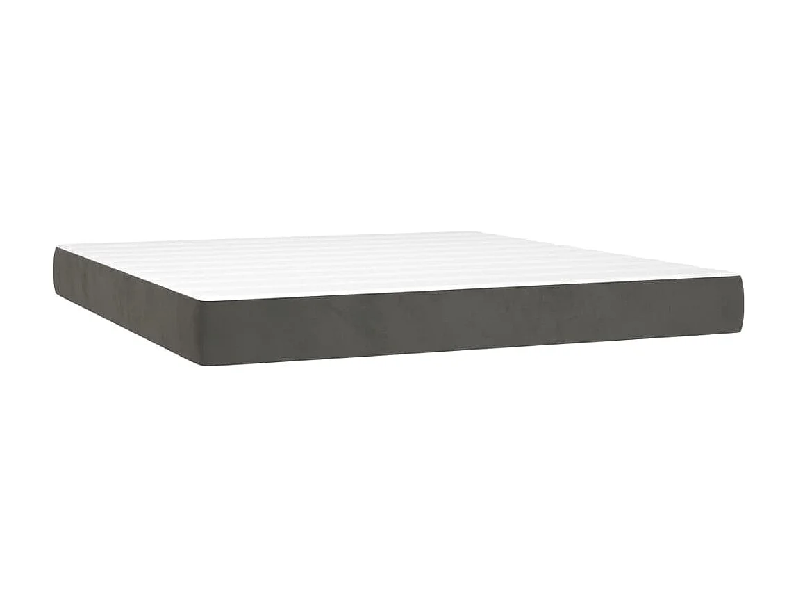 Ensemble complet boxspring - 180x200 cm + sommier tapissier + matelas Gris foncé Velours SRGW92855