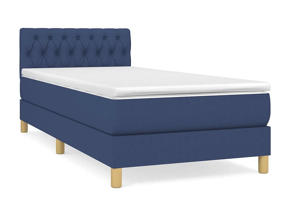 Conjunto Boxspring - 80x200 cm + Somieres + colchón tela azul ES38720