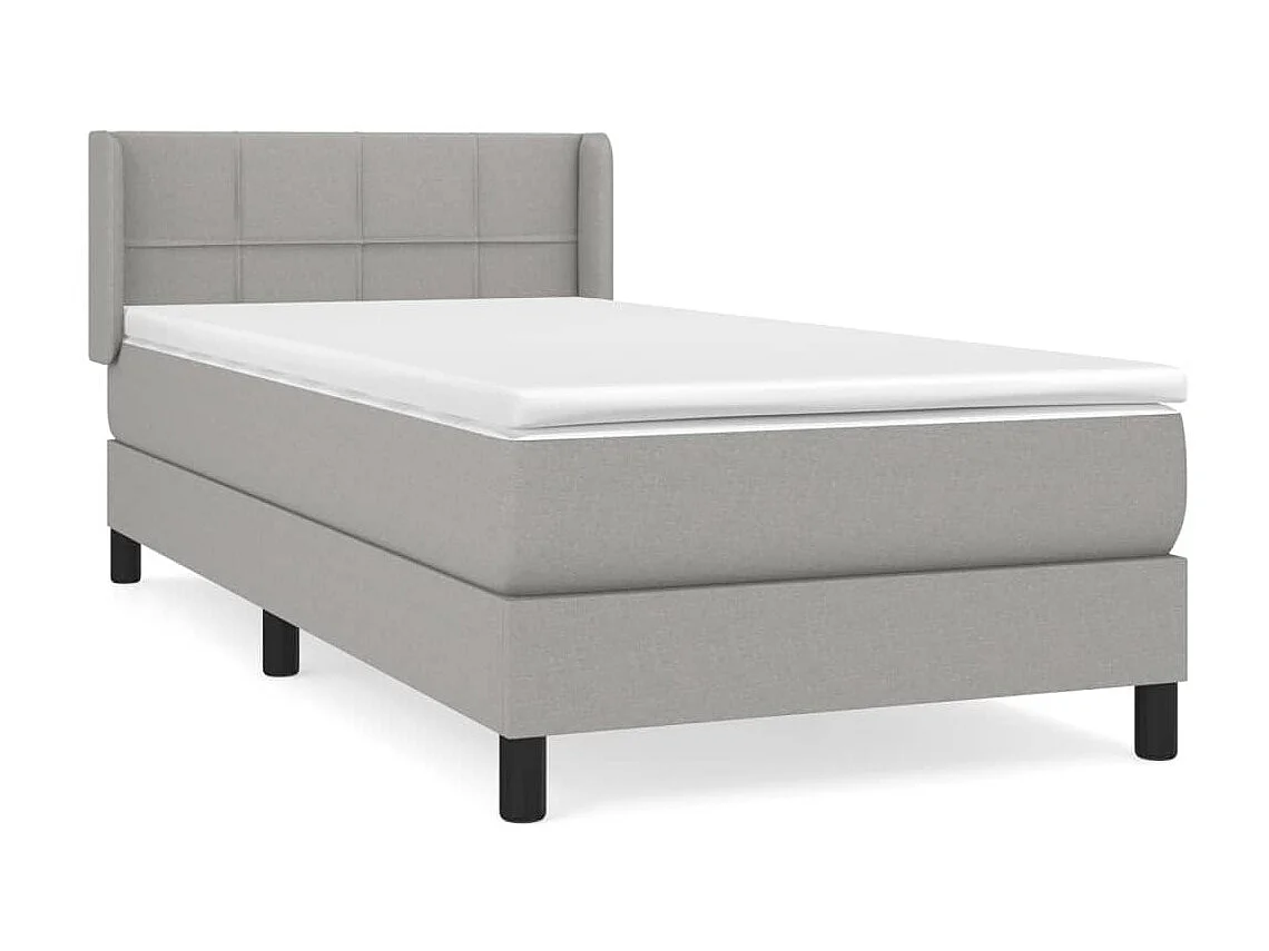 Conjunto Boxspring - 100x200 cm + Somieres + colchón tela gris claro ES37828
