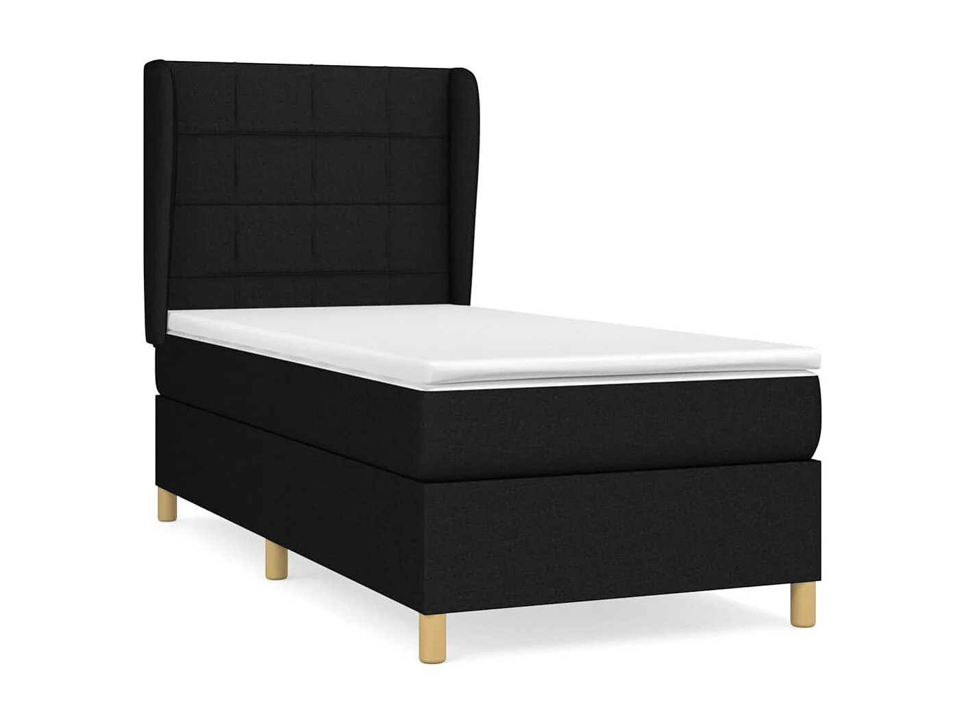 Conjunto Boxspring - 90x190 cm + Somieres + colchón tela negro ES40910