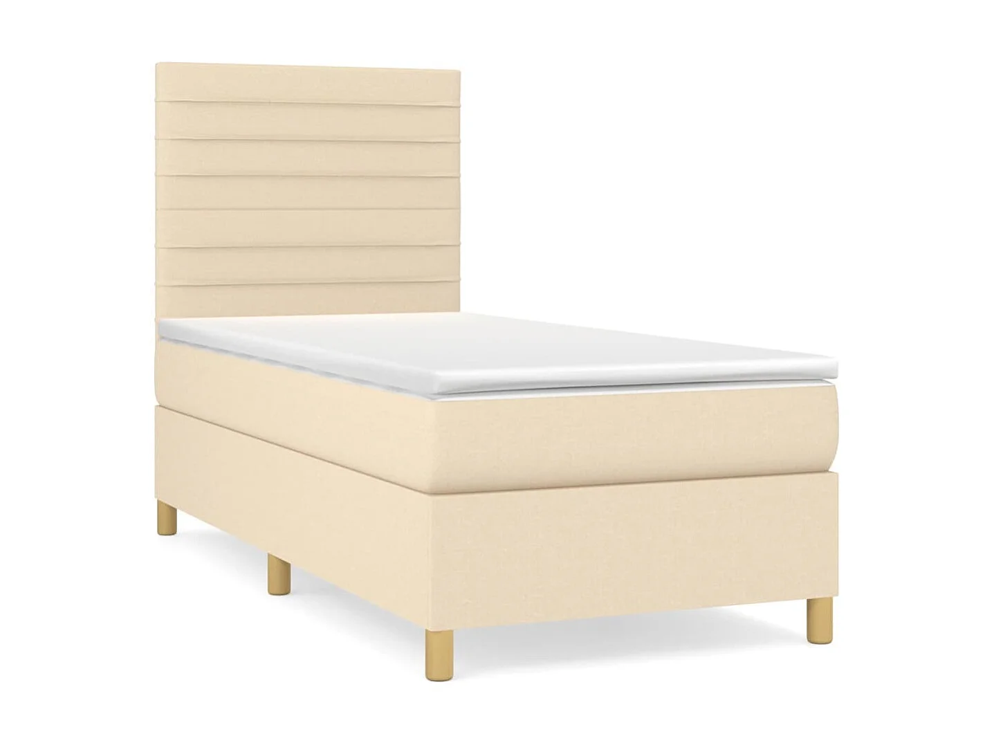 Boxspringbett mit Matratze,Bett für Schlafzimmer Creme 100x200 cm Stoff -CFW55138