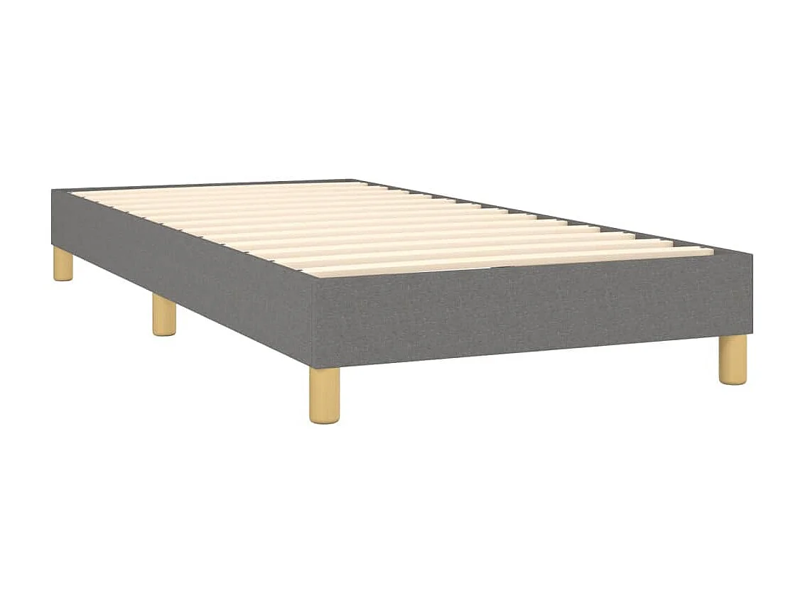 Ensemble complet boxspring - 90x200 cm + sommier tapissier + matelas Gris foncé Tissu SRGW76972