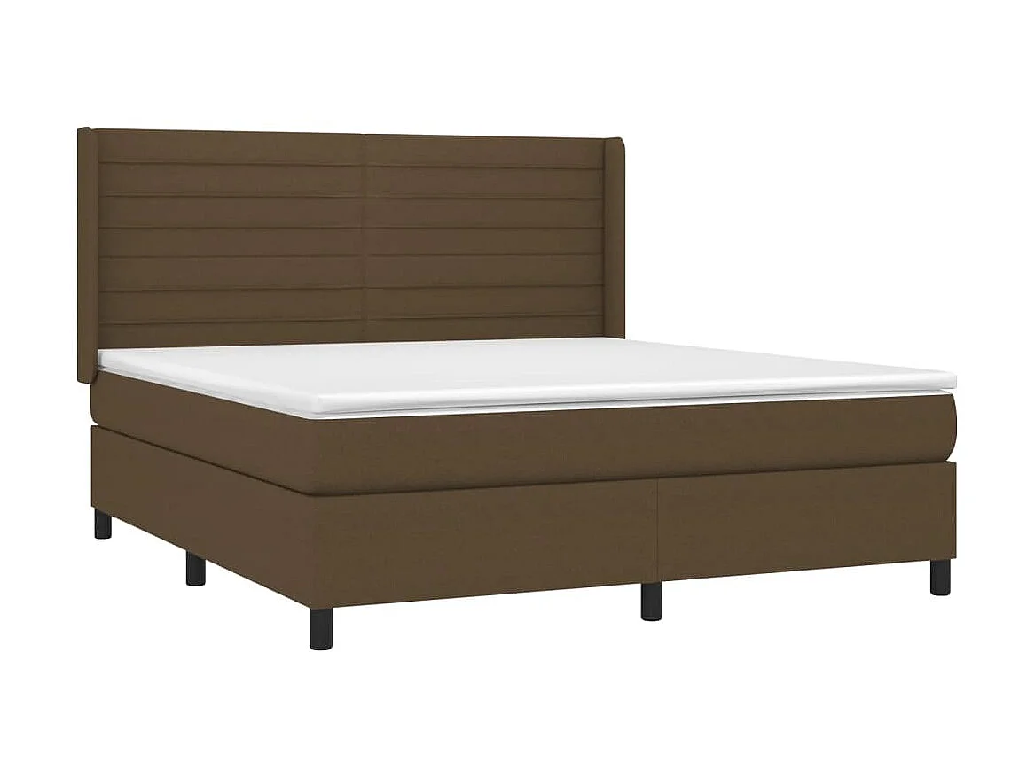 Boxspringbett mit Matratze,Bett für Schlafzimmer Dunkelbraun 160x200 cm Stoff -CFW70116