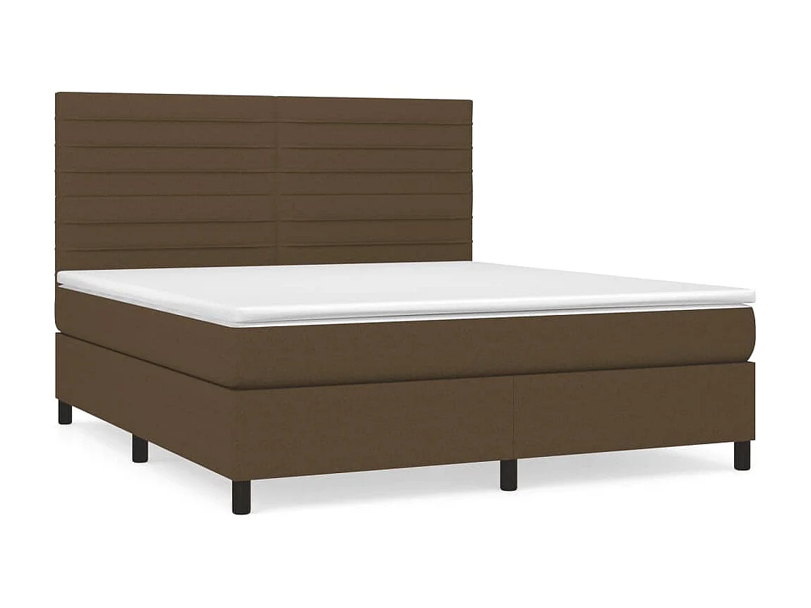 Boxspringbett mit Matratze,Bett für Schlafzimmer Dunkelbraun 160x200 cm Stoff -CFW43349