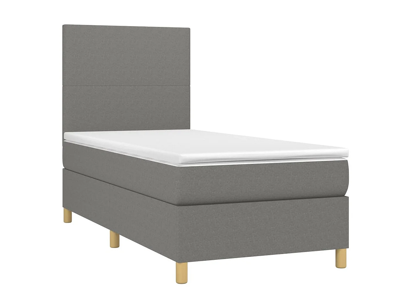 Conjunto Boxspring - 90x190 cm + Somieres + colchón tela gris oscuro ES35982