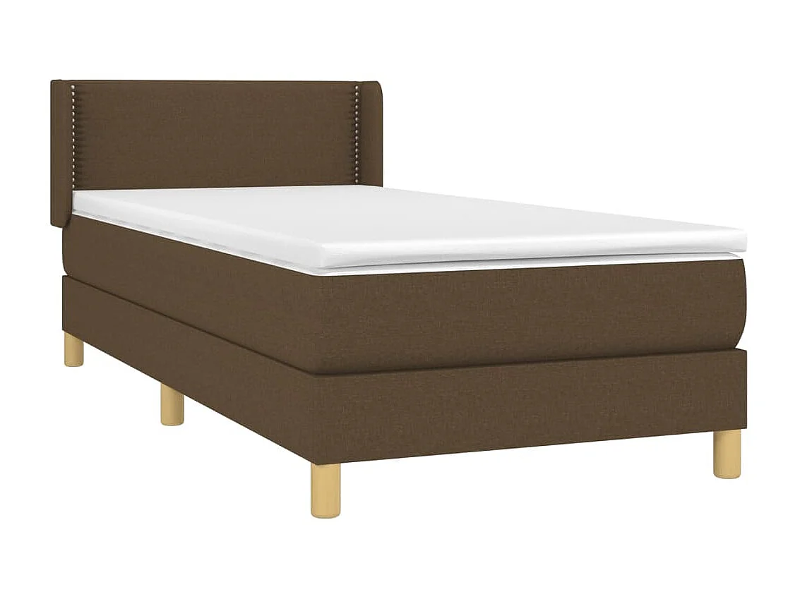 Conjunto Boxspring - 80x200 cm + Somieres + colchón tela marrón oscuro ES40050