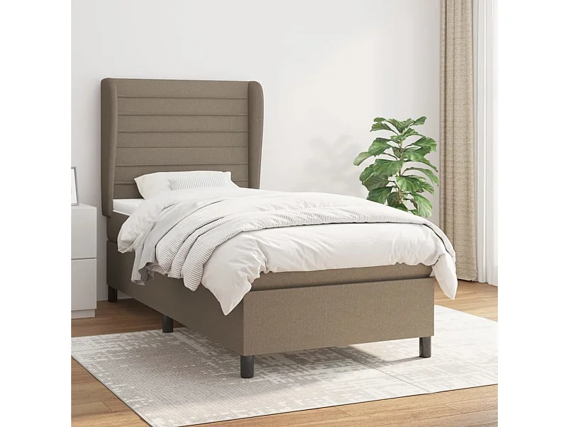 Boxspringbett mit Matratze,Bett für Schlafzimmer Taupe 90x200 cm Stoff -CFW39243