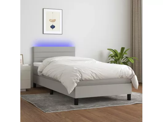 Kauf Unique LED-Boxspringbett mit Matratze,Bett für Schlafzimmer Hellgrau 90x190 cm Stoff -CFW53485