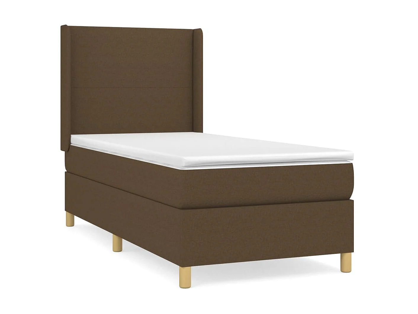 Cama continental com molas+ colchão 90x200 cm tecido castanho-escuro PT823597