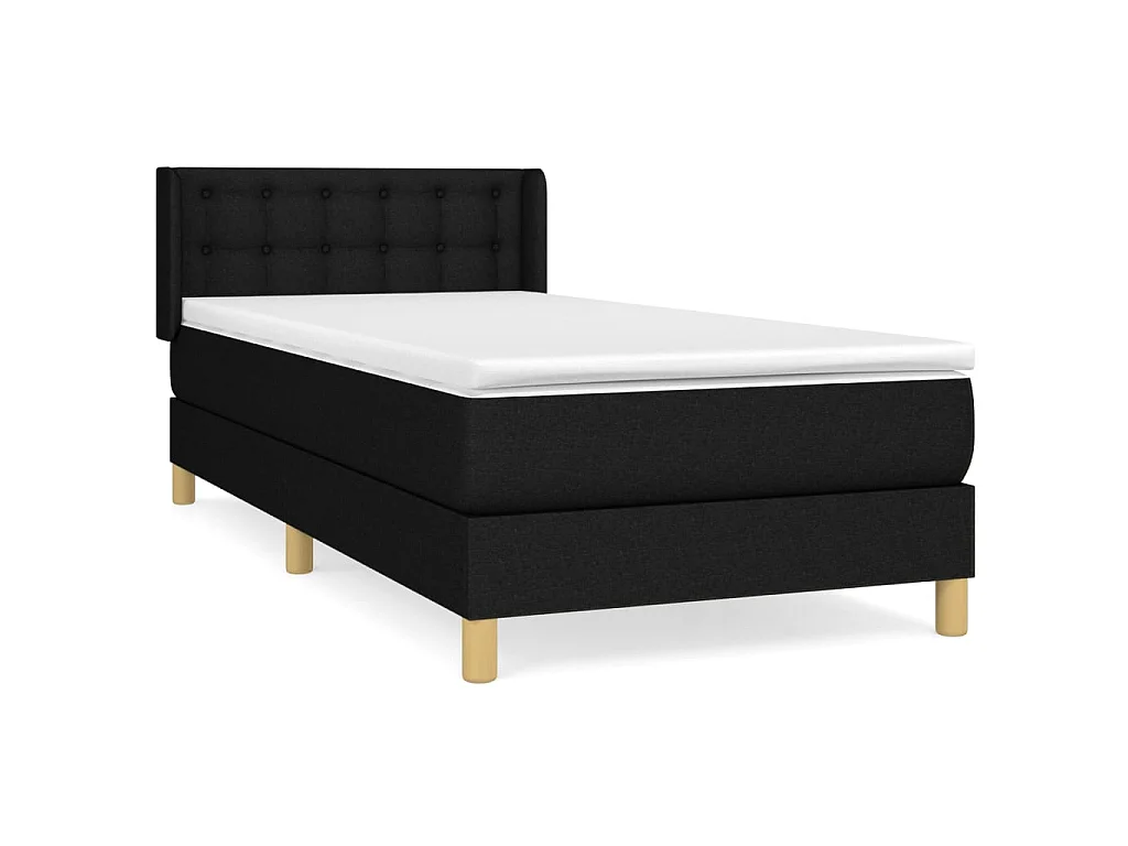 Boxspringbett mit Matratze,Bett für Schlafzimmer Schwarz 90x190 cm Stoff -CFW28222