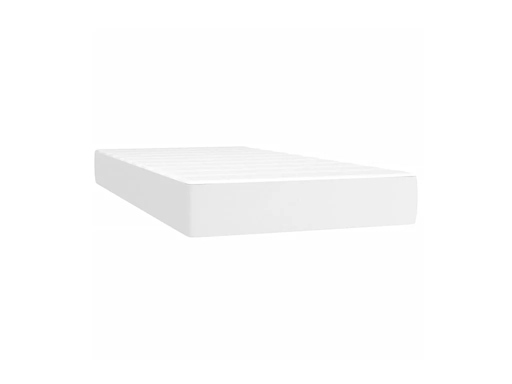 Ensemble complet boxspring - 90x200 cm + sommier tapissier + matelas Blanc Similicuir SRGW49530