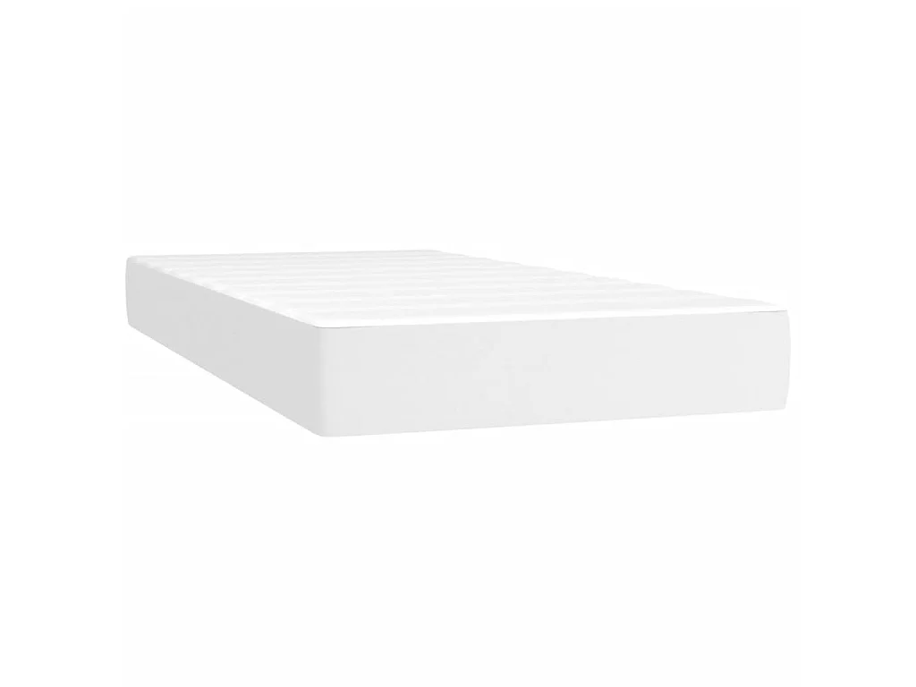 Ensemble complet boxspring - 90x200 cm + sommier tapissier + matelas Blanc Similicuir SRGW49530