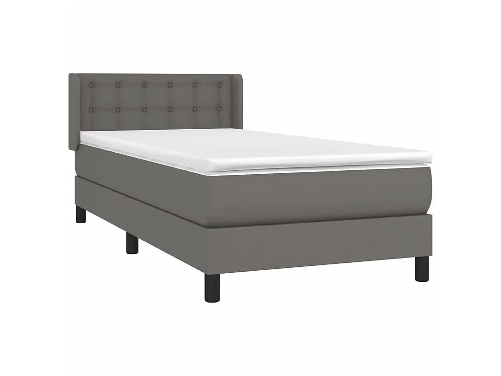 Boxspringbett mit Matratze,Bett für Schlafzimmer Grau 100x200 cm Kunstleder -CFW55860