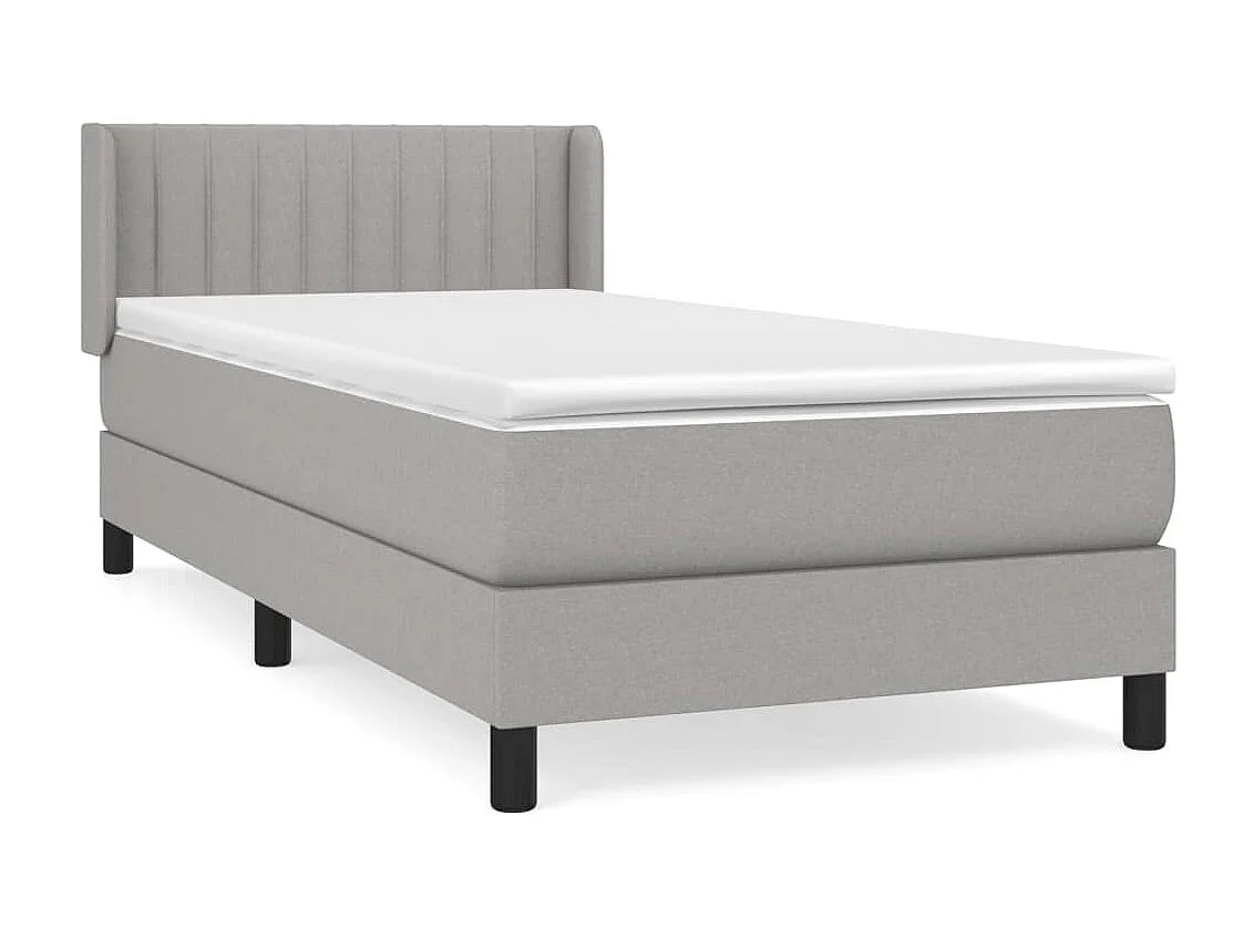 Ensemble complet boxspring - 80x200 cm + sommier tapissier + matelas Gris clair Tissu SRGW72160