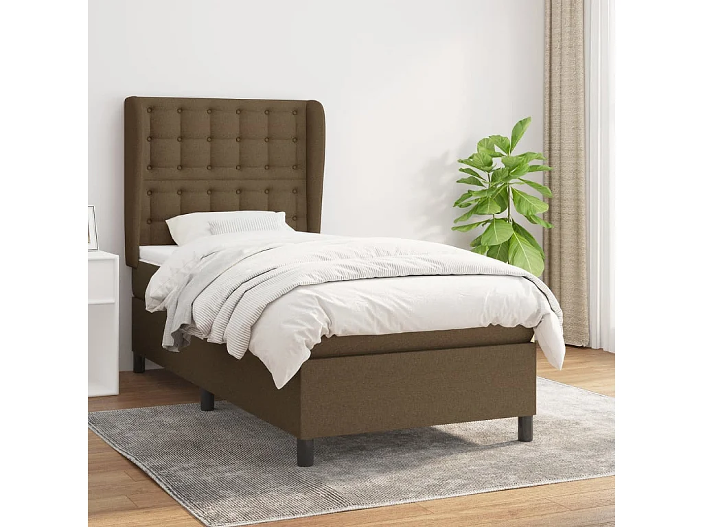 Boxspringbett mit Matratze,Bett für Schlafzimmer Dunkelbraun 80x200 cm Stoff -CFW32304