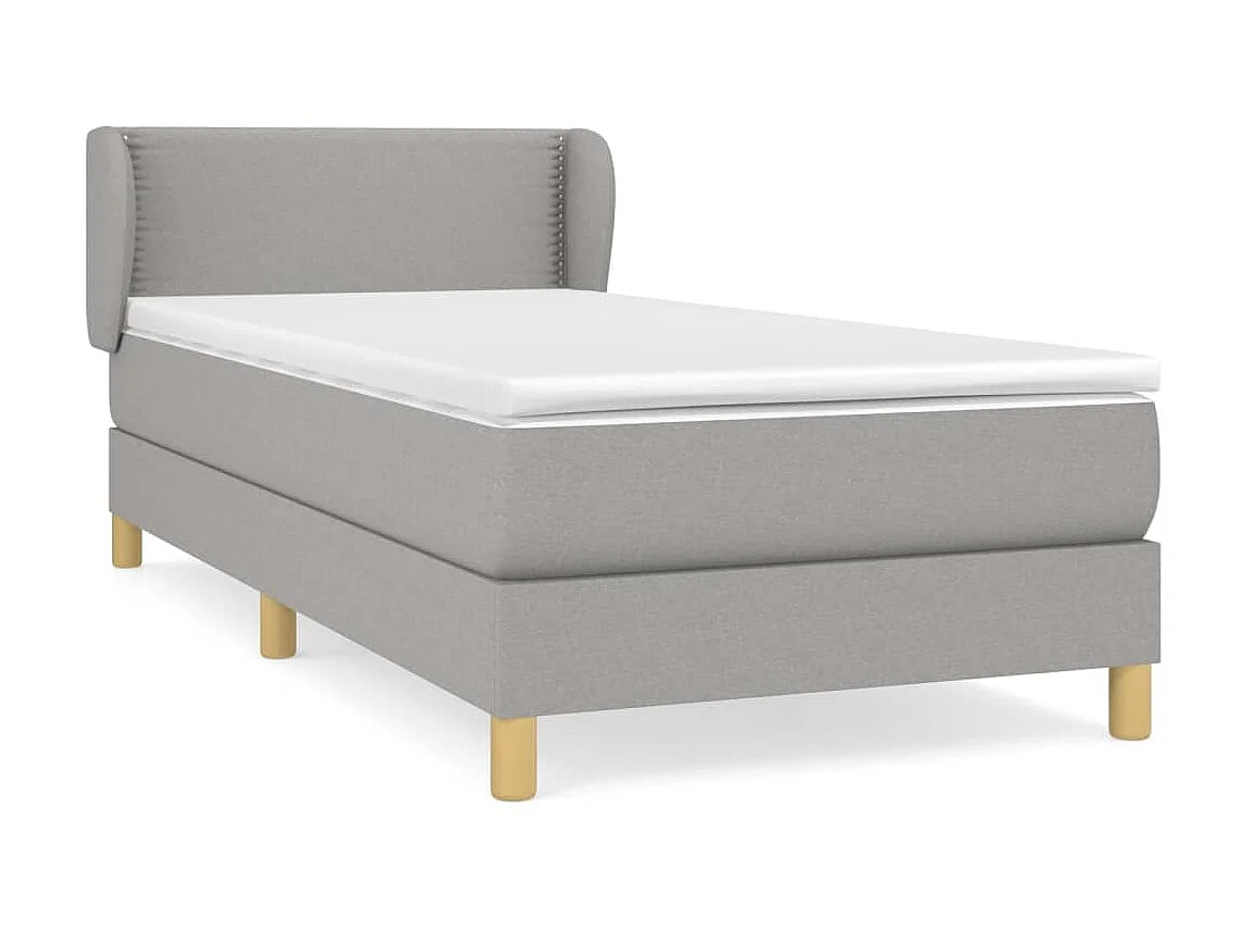 Conjunto Boxspring - 100x200 cm + Somieres + colchón tela gris claro ES38034