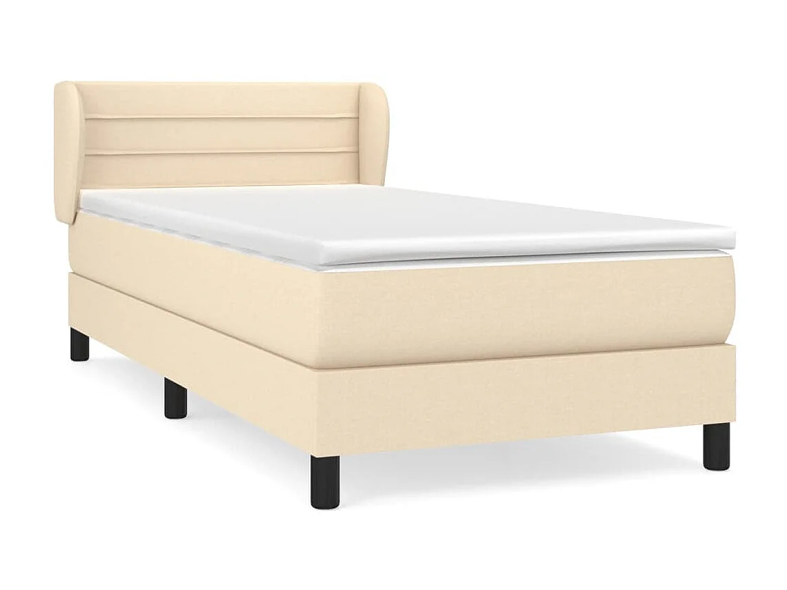 Cama continental com molas+ colchão 90x200 cm tecido cor crème PT281856