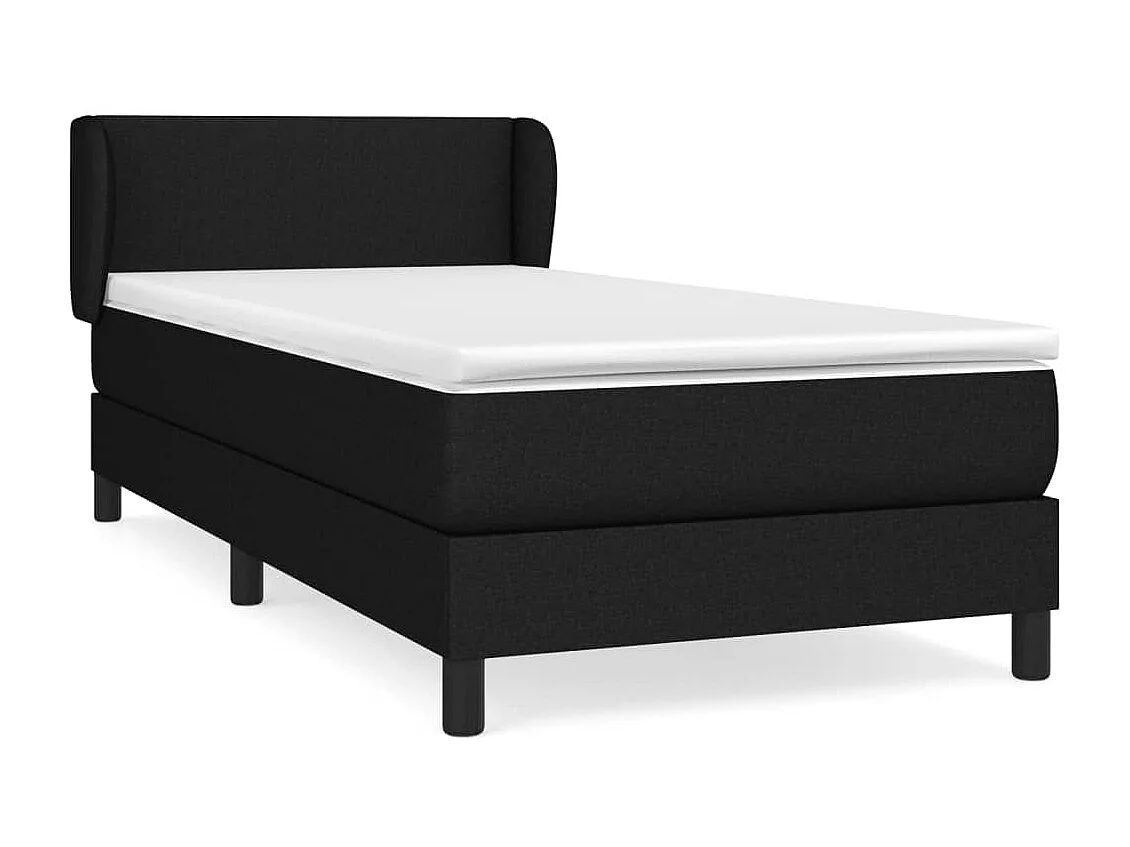 Ensemble complet boxspring - 80x200 cm + sommier tapissier + matelas Noir Tissu SRGW61899