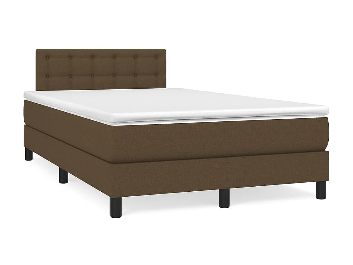 Ensemble complet boxspring - 120x200 cm + sommier tapissier + matelas Marron foncé SRGW50725