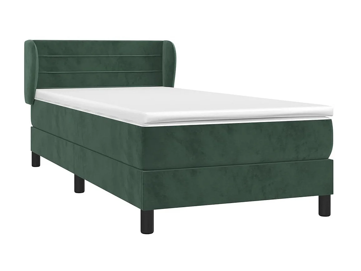Boxspringbett mit Matratze,Bett für Schlafzimmer Dunkelgrün 90x200 cm Samt -CFW82680