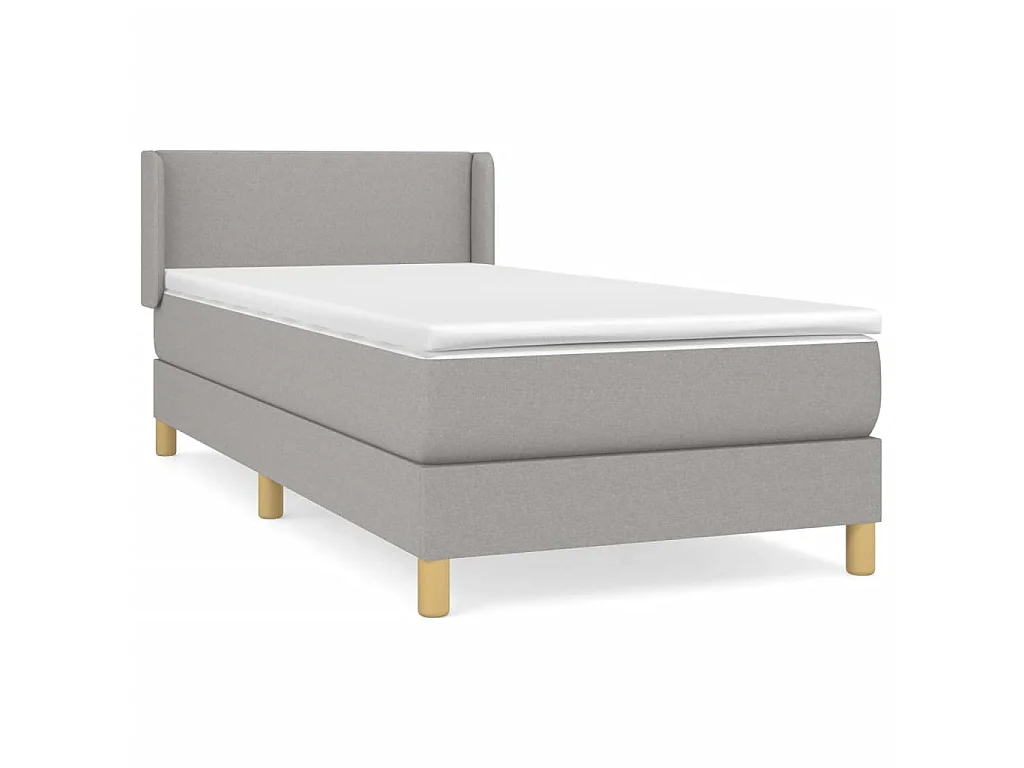 Conjunto Boxspring - 100x200 cm + Somieres + colchón tela gris claro ES37443