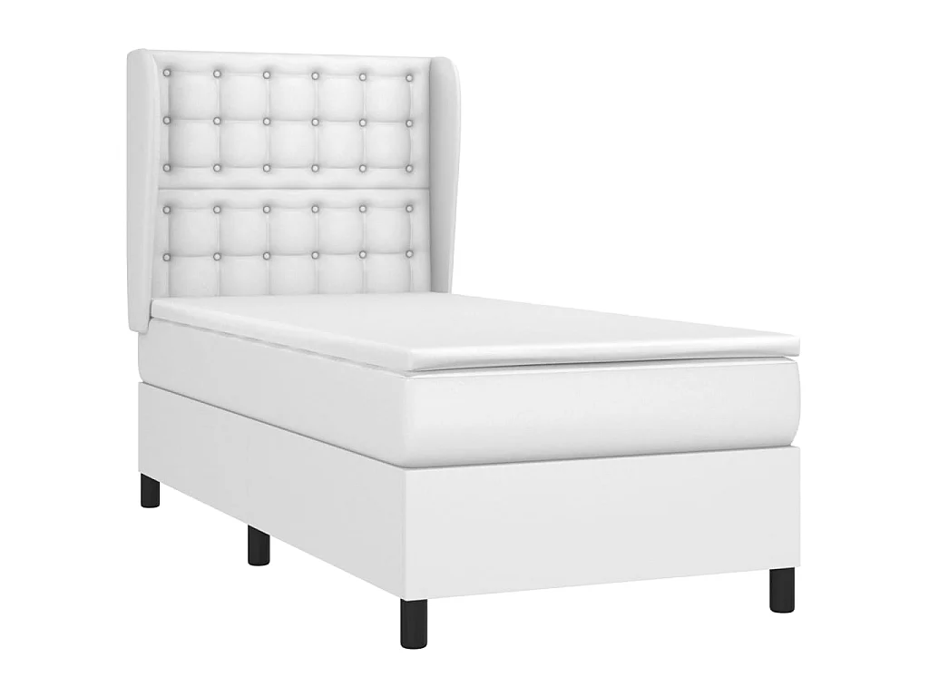 Boxspringbett mit Matratze,Bett für Schlafzimmer Weiß 80x200 cm Kunstleder -CFW69376
