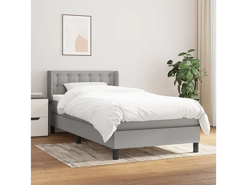 Boxspringbett mit Matratze,Bett für Schlafzimmer Hellgrau 100x200 cm Stoff -CFW16391
