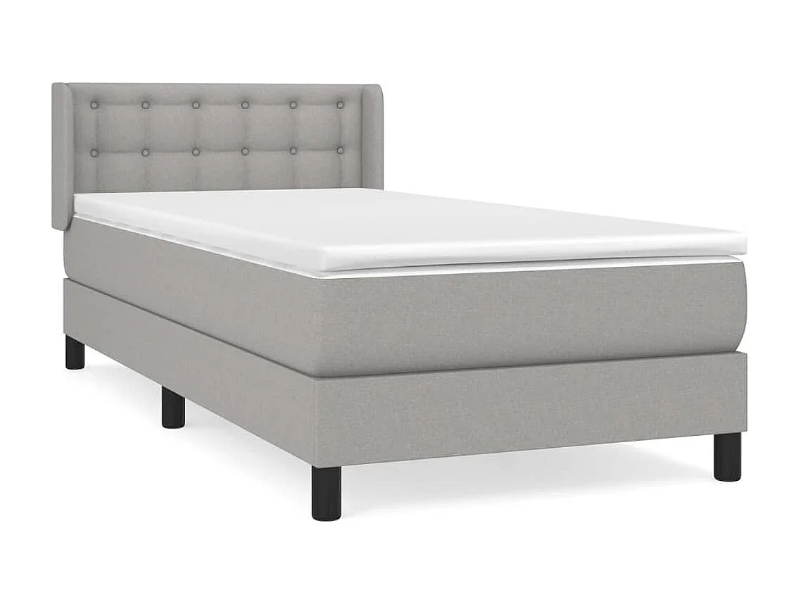 Boxspringbett mit Matratze,Bett für Schlafzimmer Hellgrau 100x200 cm Stoff -CFW16391