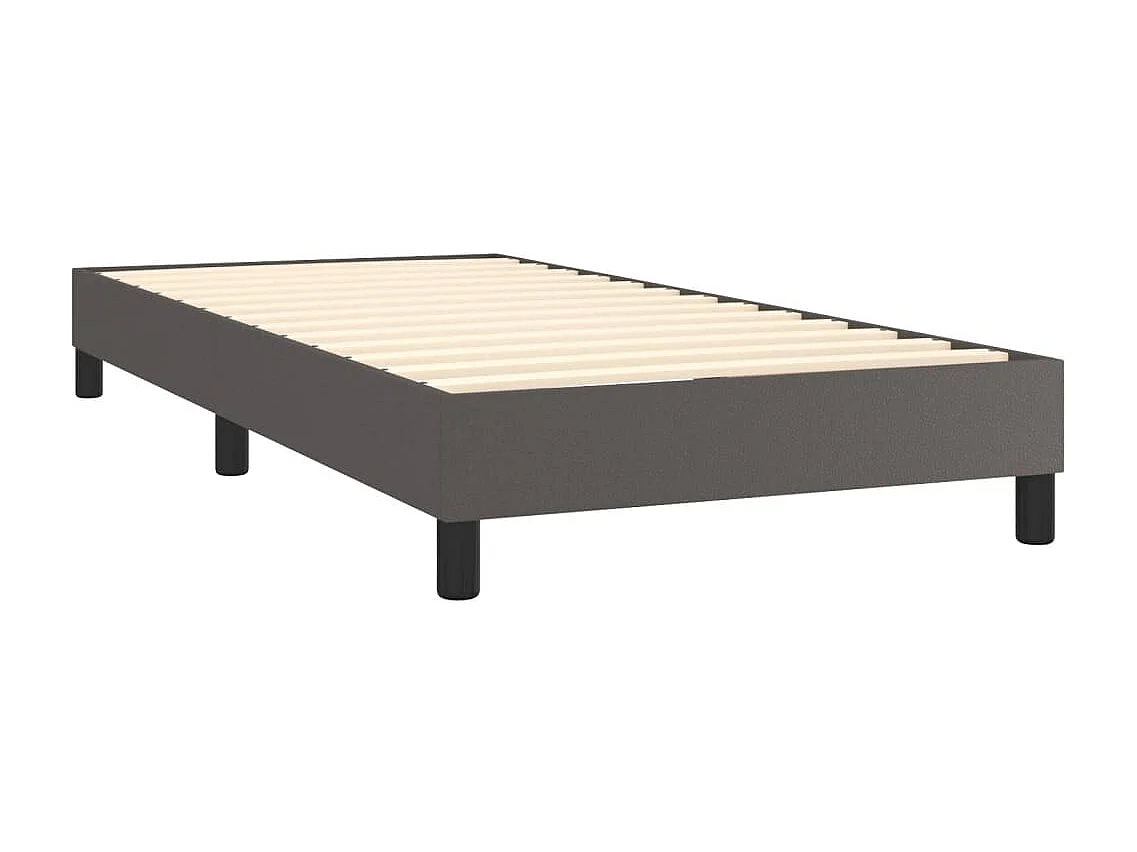 Boxspring met matras kunstleer grijs 80x200 cm NL21259