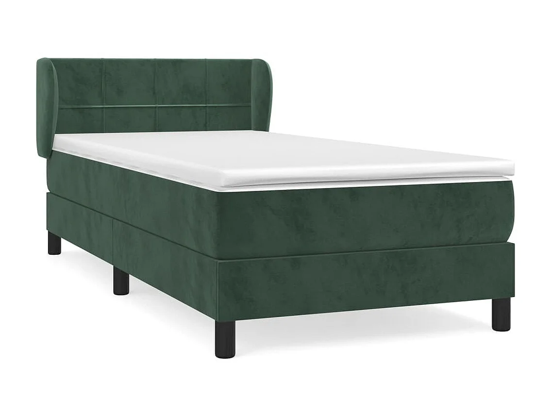Boxspringbett mit Matratze,Bett für Schlafzimmer Dunkelgrün 100x200 cm Samt -CFW36987